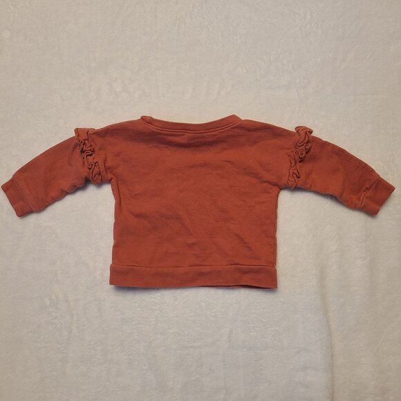 Laughing Llama Cute Like Mommy Baby Girl Long Sleeve Top 6M Red Orange - Picture 8 of 10